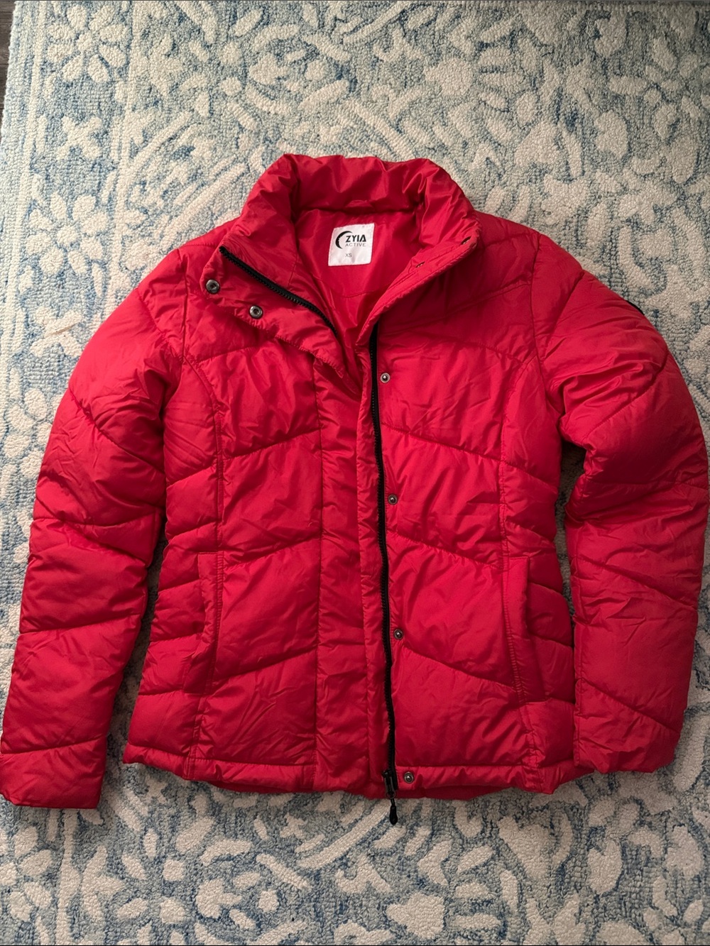 ZYIA Bright Red Quilted Puffer Jacket
